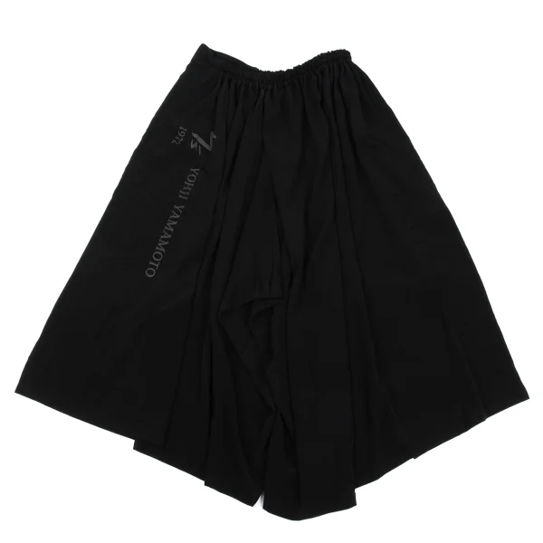 ワイズY's バックロゴプリントワイドパンツ 黒2