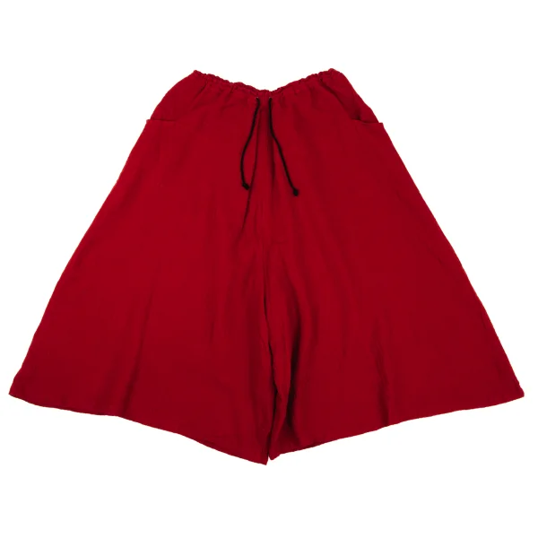 Y's Wool Fulling Back Dart Wide Dropped Crotch Pants Red 2 K-168072_001