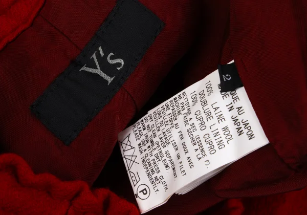 Y's Wool Fulling Back Dart Wide Dropped Crotch Pants K-168072_011