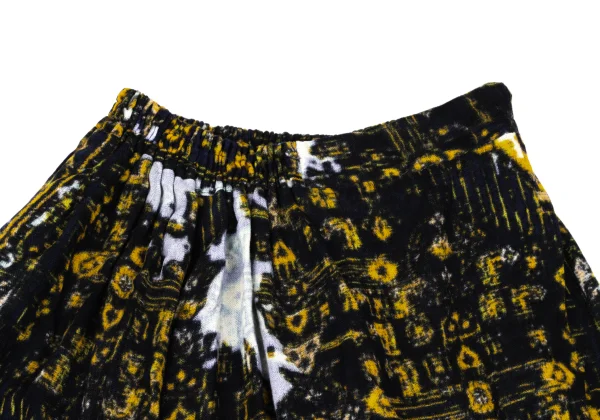 Y's Wool Oriental Printed Asymmetrical Wide Dropped Crotch Pants K-168074_003
