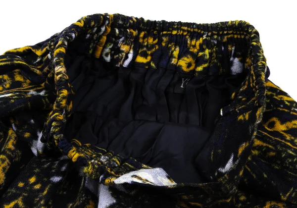 Y's Wool Oriental Printed Asymmetrical Wide Dropped Crotch Pants K-168074_004