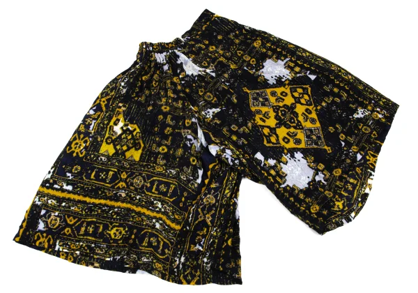 Y's Wool Oriental Printed Asymmetrical Wide Dropped Crotch Pants K-168074_005