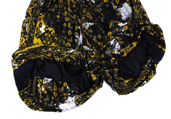 Y's Wool Oriental Printed Asymmetrical Wide Dropped Crotch Pants K-168074_007