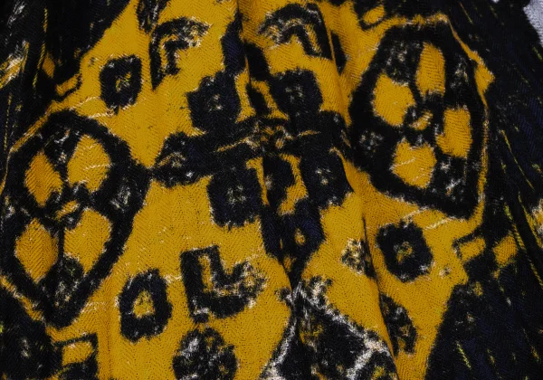 Y's Wool Oriental Printed Asymmetrical Wide Dropped Crotch Pants K-168074_009