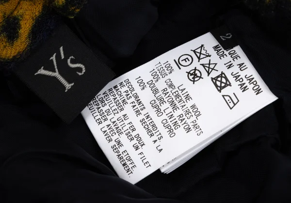 Y's Wool Oriental Printed Asymmetrical Wide Dropped Crotch Pants K-168074_011