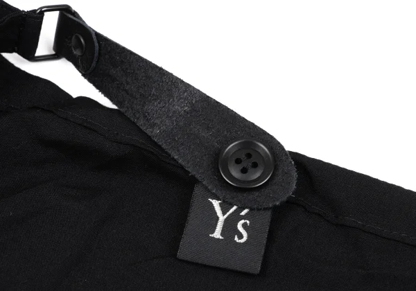 Y's One-shoulder Design Ribbed Hem Asymmetrical Wide Dropped Crotch Pants K-168075_006