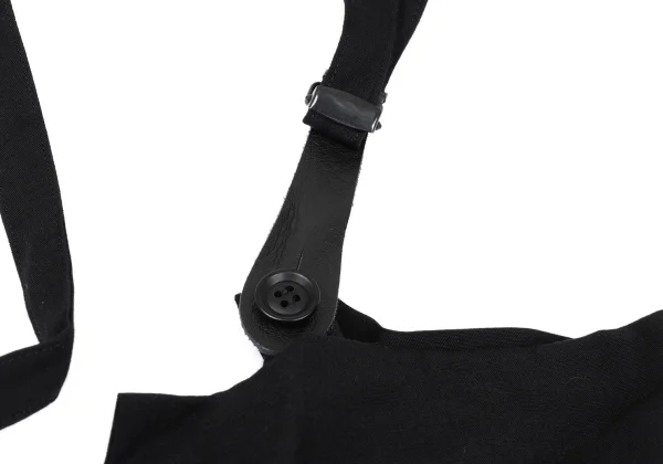 Y's One-shoulder Design Ribbed Hem Asymmetrical Wide Dropped Crotch Pants K-168075_010