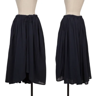 Y's Cotton Waist Drawstring Pleats Skirt