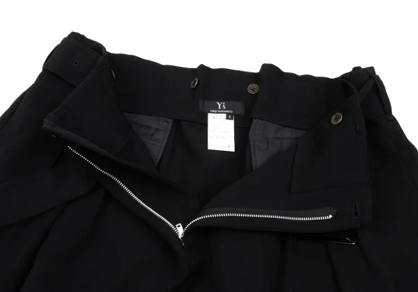 Y's Wool Gabardine Tuck Belted Skirt K-168077_006