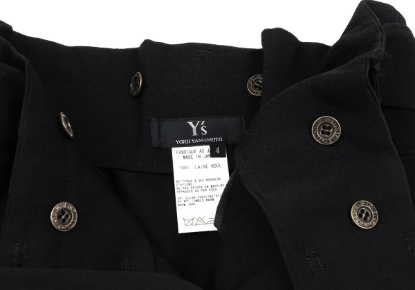 Y's Wool Gabardine Tuck Belted Skirt K-168077_007