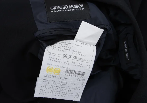 ジョルジオアルマーニGIORGIO ARMANI ウール混3Bジャケット 黒44 K-168078_015