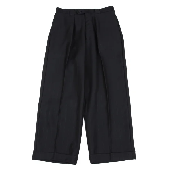 Unbranded Wool Blend Tuck Pinstripe Pants Black 36 K-168082_001