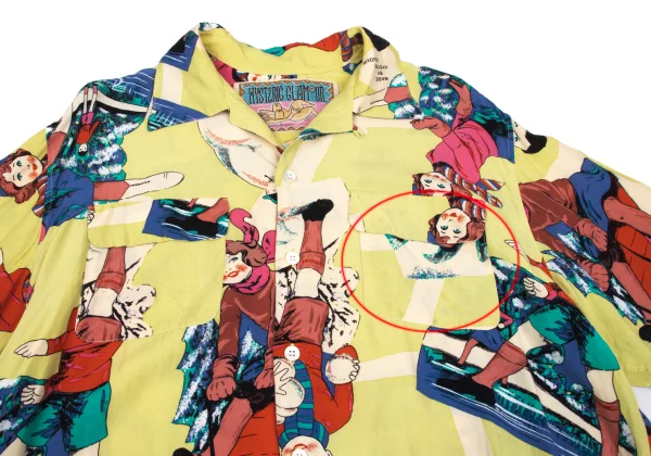 HYSTERIC GLAMOUR Rayon Graphic Printed Open Collar Shirt K-168085_002