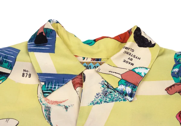 HYSTERIC GLAMOUR Rayon Graphic Printed Open Collar Shirt K-168085_005