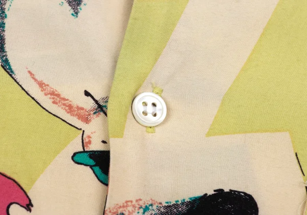 HYSTERIC GLAMOUR Rayon Graphic Printed Open Collar Shirt K-168085_006