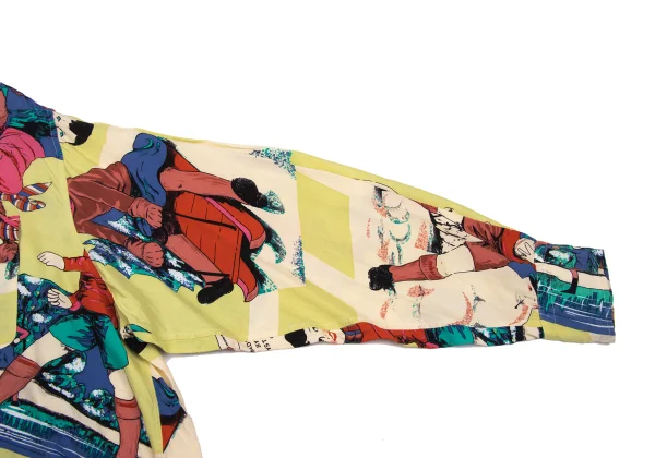 HYSTERIC GLAMOUR Rayon Graphic Printed Open Collar Shirt K-168085_007