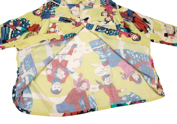 HYSTERIC GLAMOUR Rayon Graphic Printed Open Collar Shirt K-168085_010