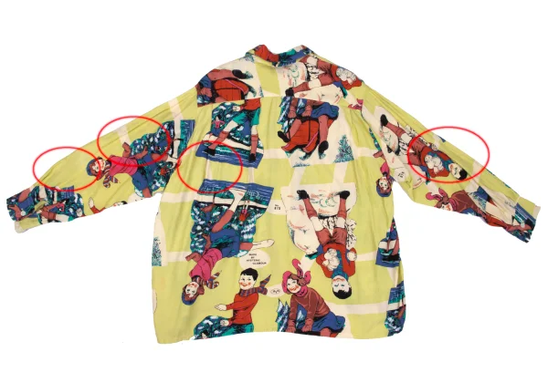 HYSTERIC GLAMOUR Rayon Graphic Printed Open Collar Shirt K-168085_011