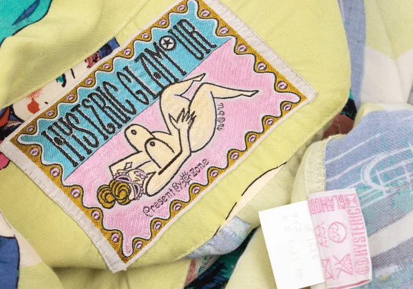 HYSTERIC GLAMOUR Rayon Graphic Printed Open Collar Shirt K-168085_018