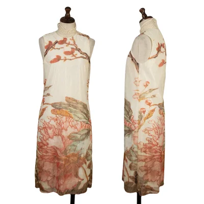 VIVIENNETAM Floral Printed Mesh Sleeveless Dress