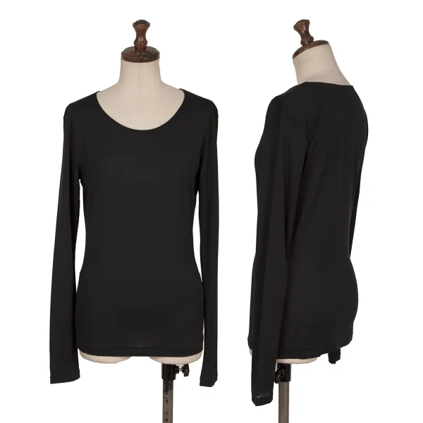 Yohji Yamamoto FEMME Nylon Long Sleeve T-shirt Black 3 K-168087_001