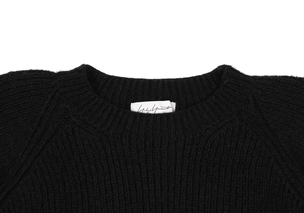 Yohji Yamamoto FEMME Wool Raglan Low Gauge Knit Sweater K-168088_003