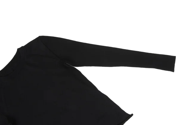Yohji Yamamoto FEMME Wool Hem Roll Knit Top K-168089_005