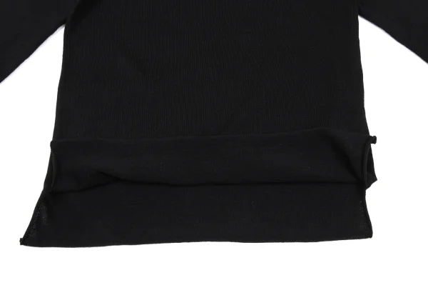 Yohji Yamamoto FEMME Wool Hem Roll Knit Top K-168089_009
