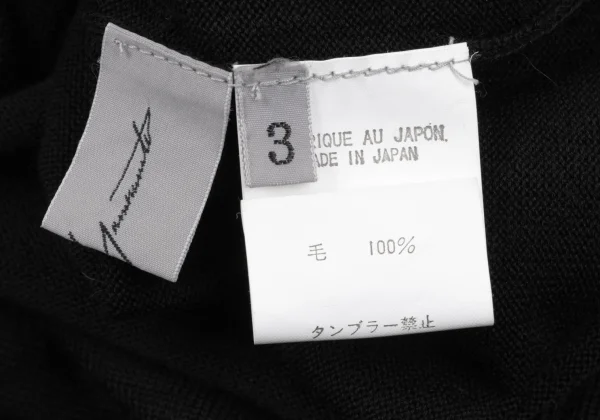 Yohji Yamamoto FEMME Wool Hem Roll Knit Top K-168089_014