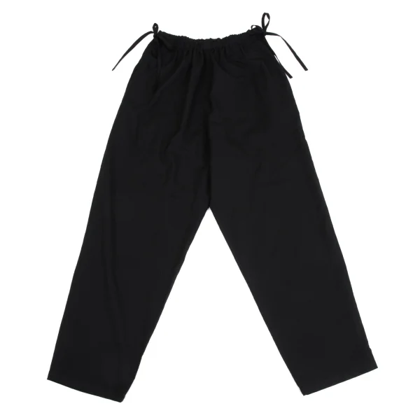 Y's Wool Gabardine Drawstring Waist Pants Black S-M K-168095_001