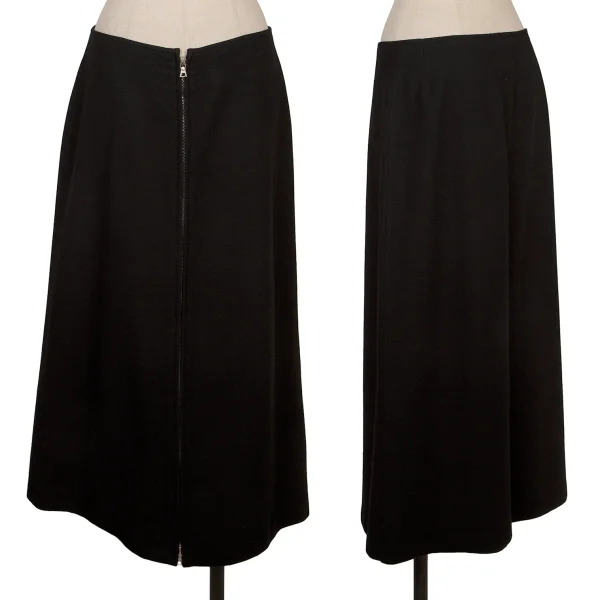 Y's Wool Zip Skirt Black 3 K-168096_001