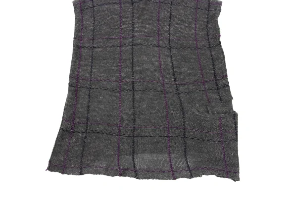 Y's Rayon Linen Plaid Stitch Knit Vest K-168098_005
