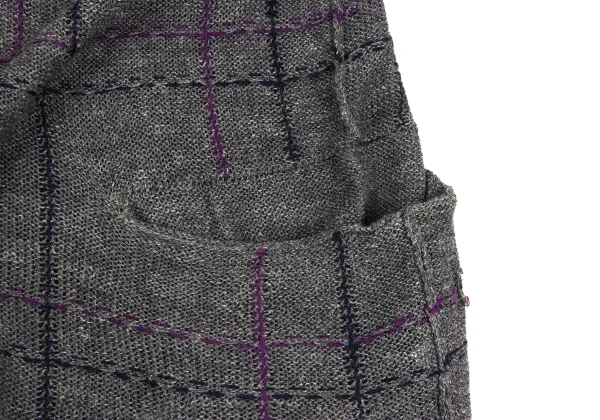 Y's Rayon Linen Plaid Stitch Knit Vest K-168098_006