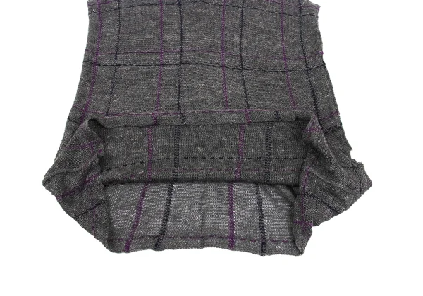 Y's Rayon Linen Plaid Stitch Knit Vest K-168098_007