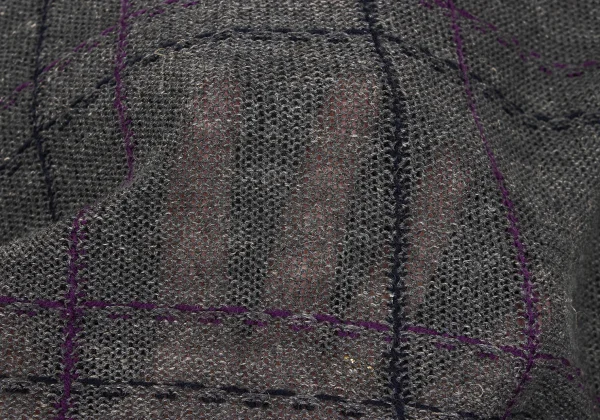 Y's Rayon Linen Plaid Stitch Knit Vest K-168098_010