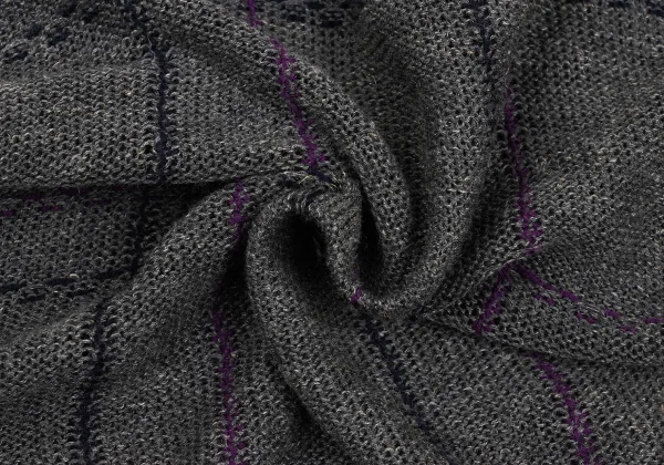 Y's Rayon Linen Plaid Stitch Knit Vest K-168098_011