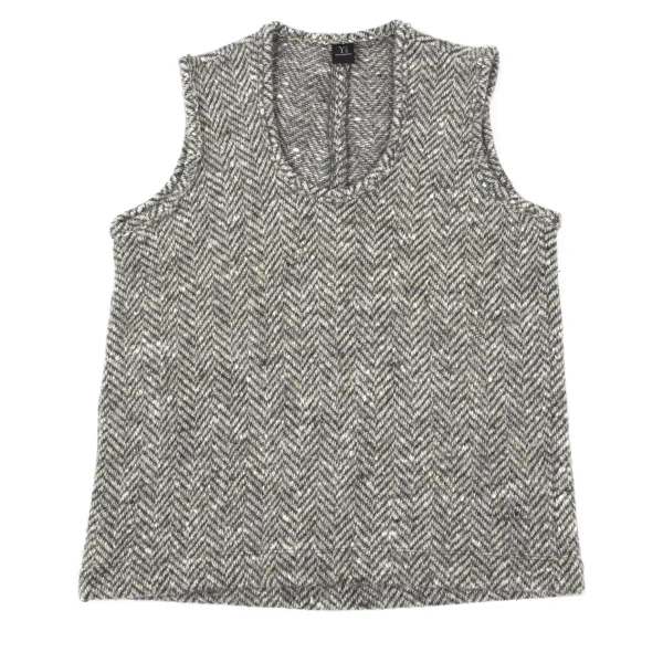 Y's Wool Herringbone Knit Vest K-168099_002