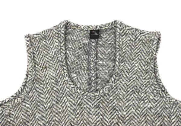Y's Wool Herringbone Knit Vest K-168099_003