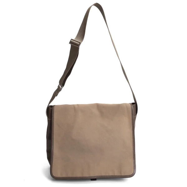 PRADA Leather Switching Canvas Messenger Bag K-168114_002