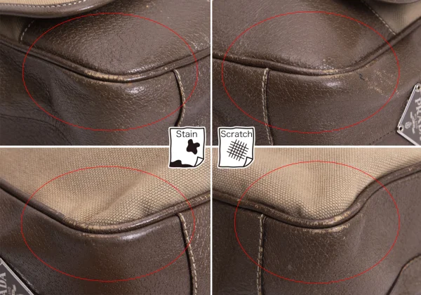 PRADA Leather Switching Canvas Messenger Bag K-168114_007