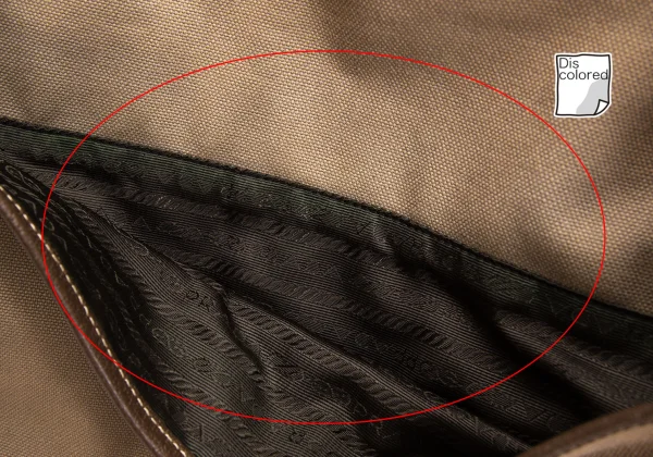 PRADA Leather Switching Canvas Messenger Bag K-168114_009