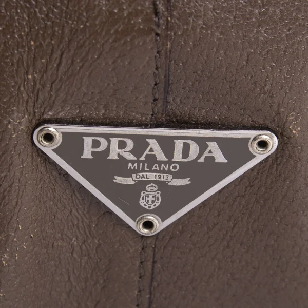 PRADA Leather Switching Canvas Messenger Bag K-168114_011