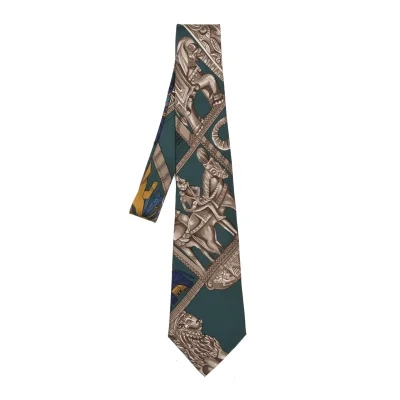 HERMES Horse Knight Printed Tie