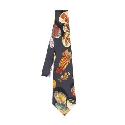 HERMES Motif Printed Tie