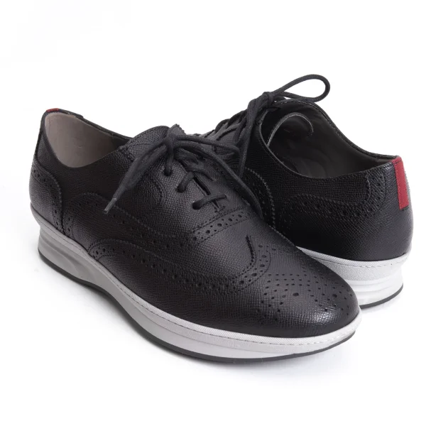 Salvatore Ferragamo MARLOW Wing Tip Leather Shoes Black 9 K-168118_001