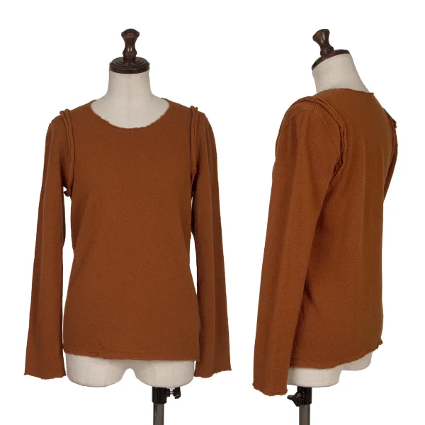 COMME des GARCONS Wool Blend Cutting Design Knit Brown S-M K-168119_001