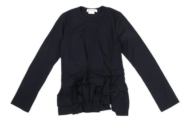 COMME des GARCONS Wool Tiered Hem Design T-shirt K-168123_002