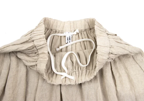 COMME des GARCONS Linen Glitter Pinstripe Gathere Dropped Crotch Pants K-168125_004