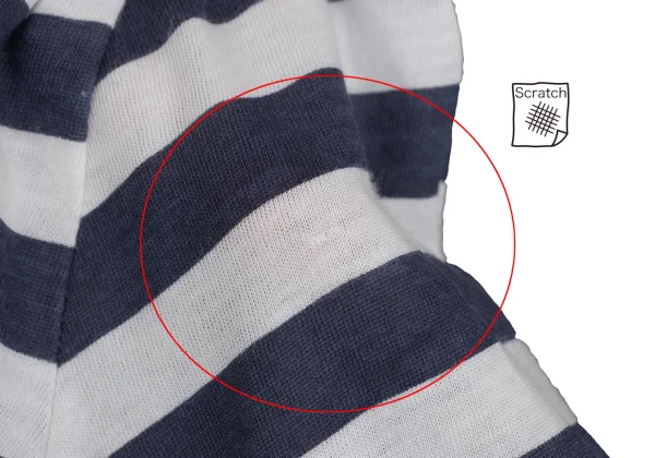 tricot COMME des GARCONS Front Flocked Print Striped 3/4 Sleeve Top K-168128_007