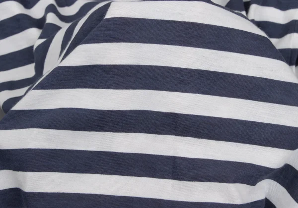 tricot COMME des GARCONS Front Flocked Print Striped 3/4 Sleeve Top K-168128_012